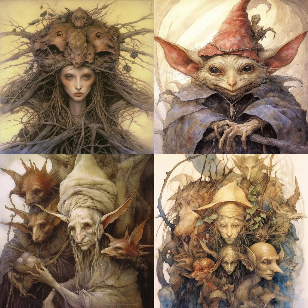 Brian Froud style, Midjourney V5.1, render 1 of 4