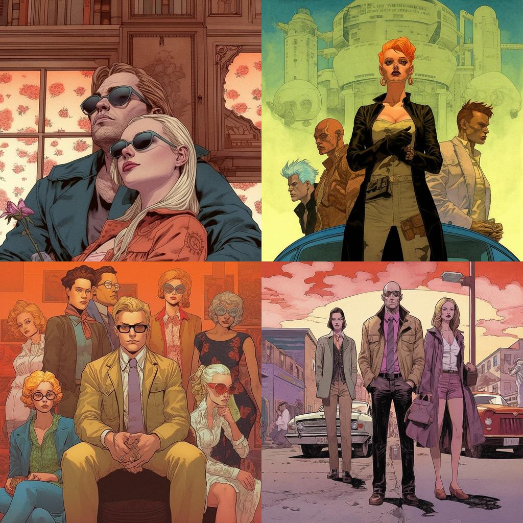 Brian K. Vaughan style, Midjourney V5.1, render 1 of 4