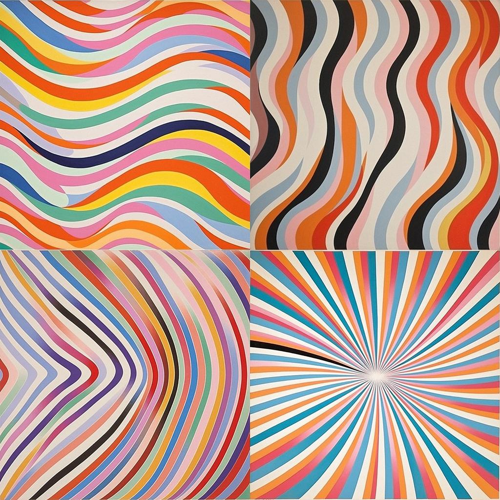 Bridget Riley style, Midjourney V5.1, render 1 of 4