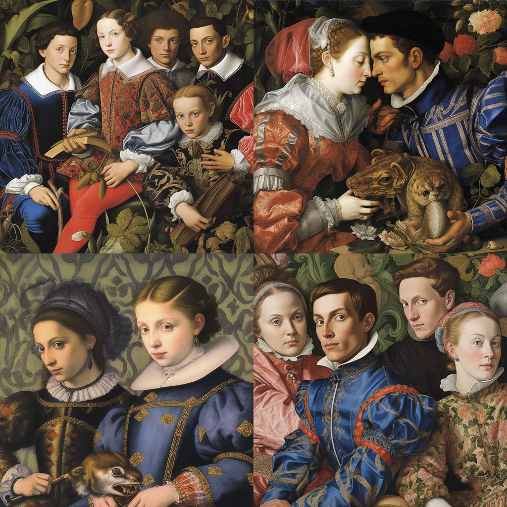 Bronzino style, Midjourney V5.1, render 1 of 4