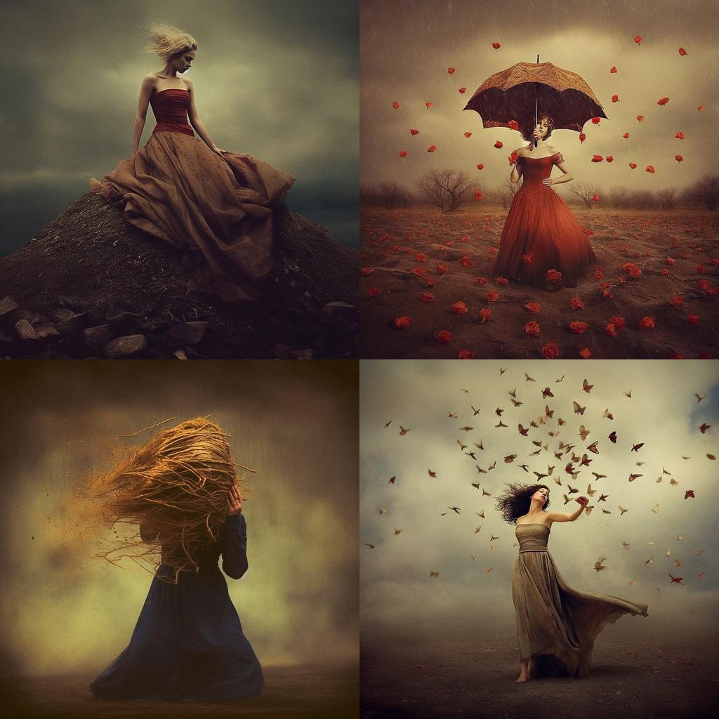 Brooke Shaden style, Midjourney V5.1, render 1 of 4