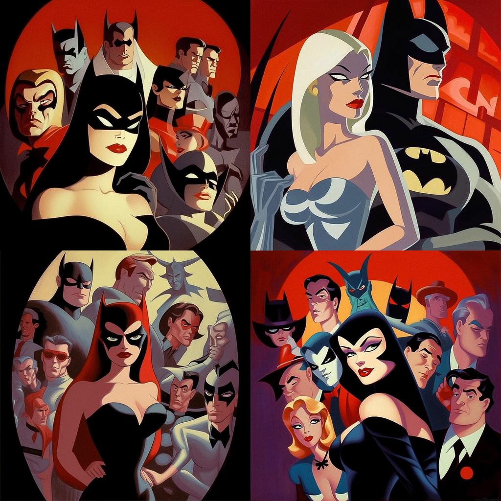 Bruce Timm style, Midjourney V5.1, render 1 of 4