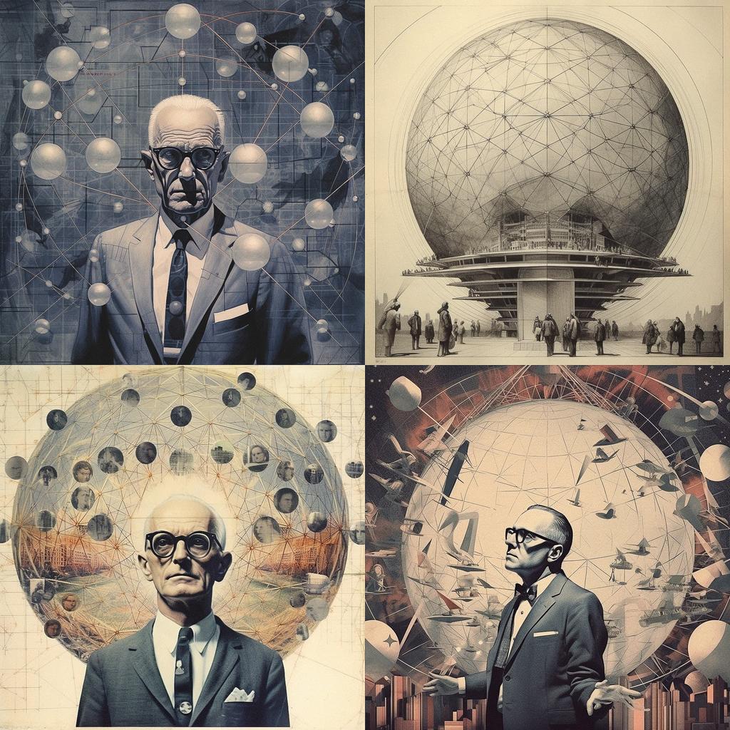 Buckminster Fuller style, Midjourney V5.1, render 1 of 4