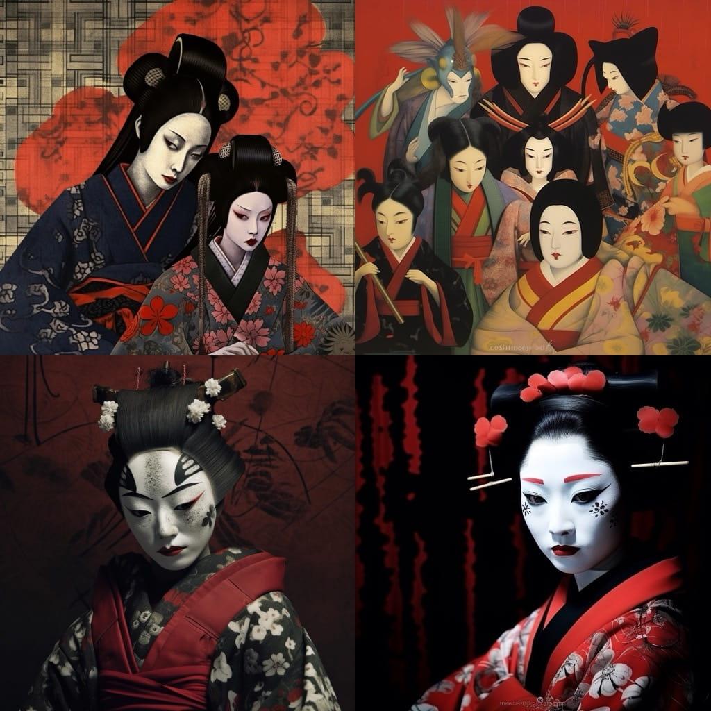 Bunraku style, Midjourney V5.1, render 1 of 4