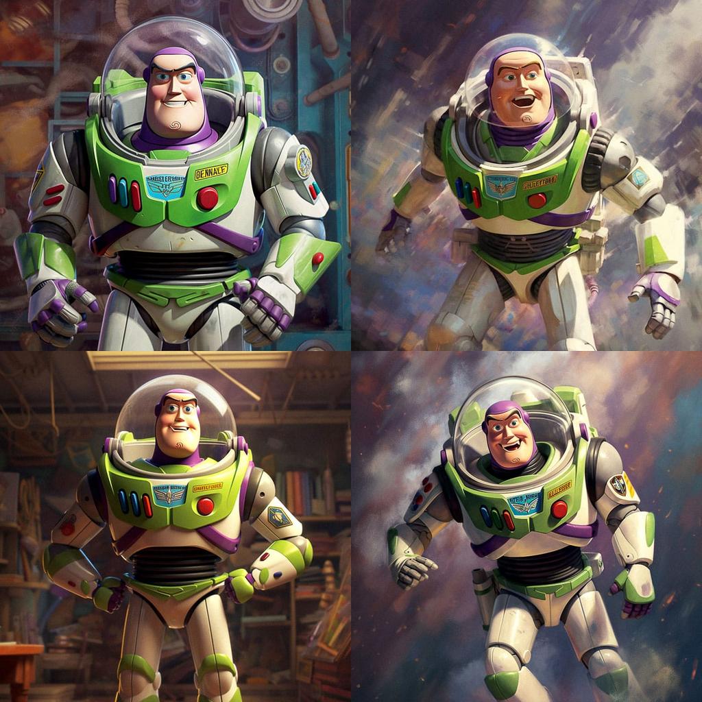 Buzz Lightyear style, Midjourney V5.1, render 1 of 4