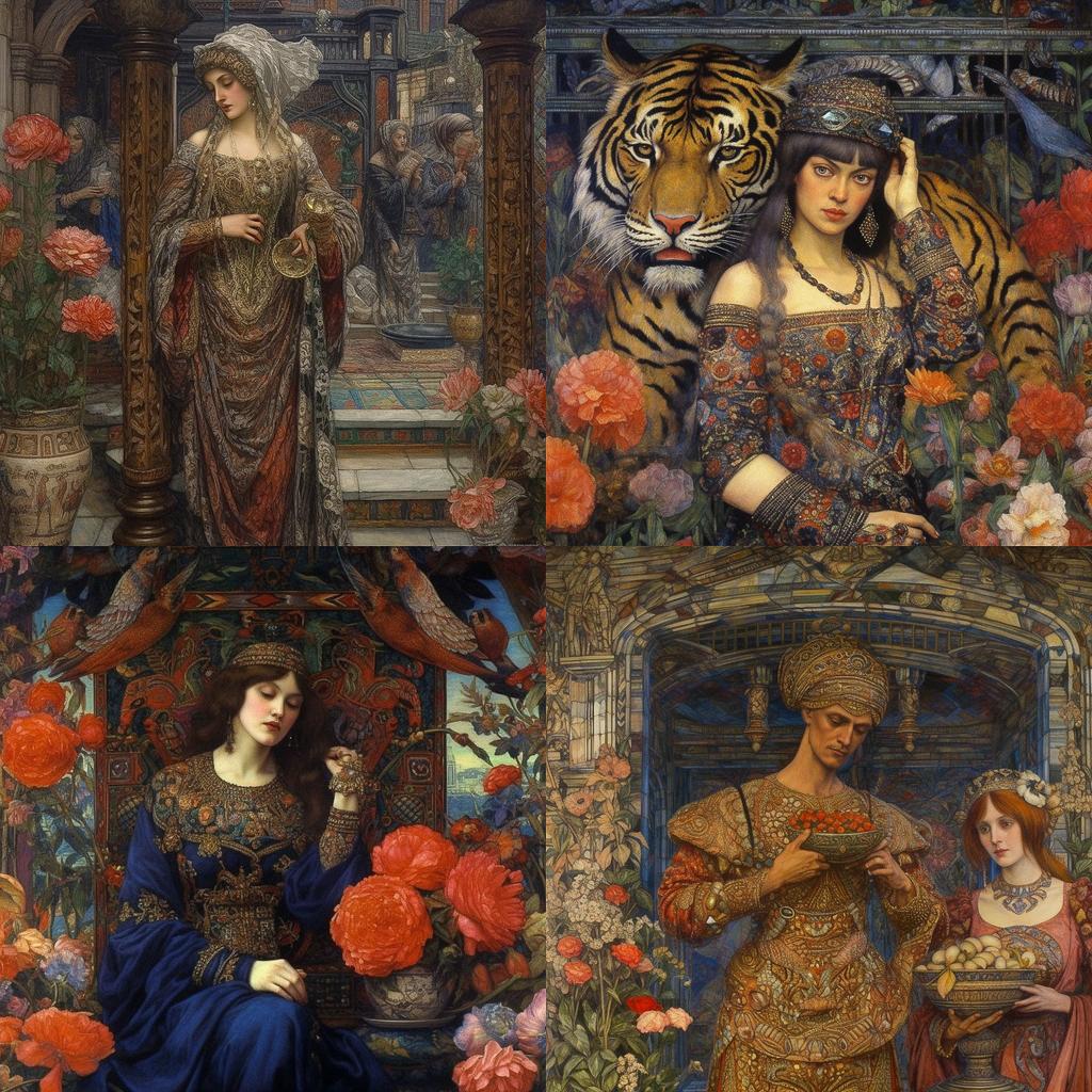 Byam Shaw style, Midjourney V5.1, render 1 of 4