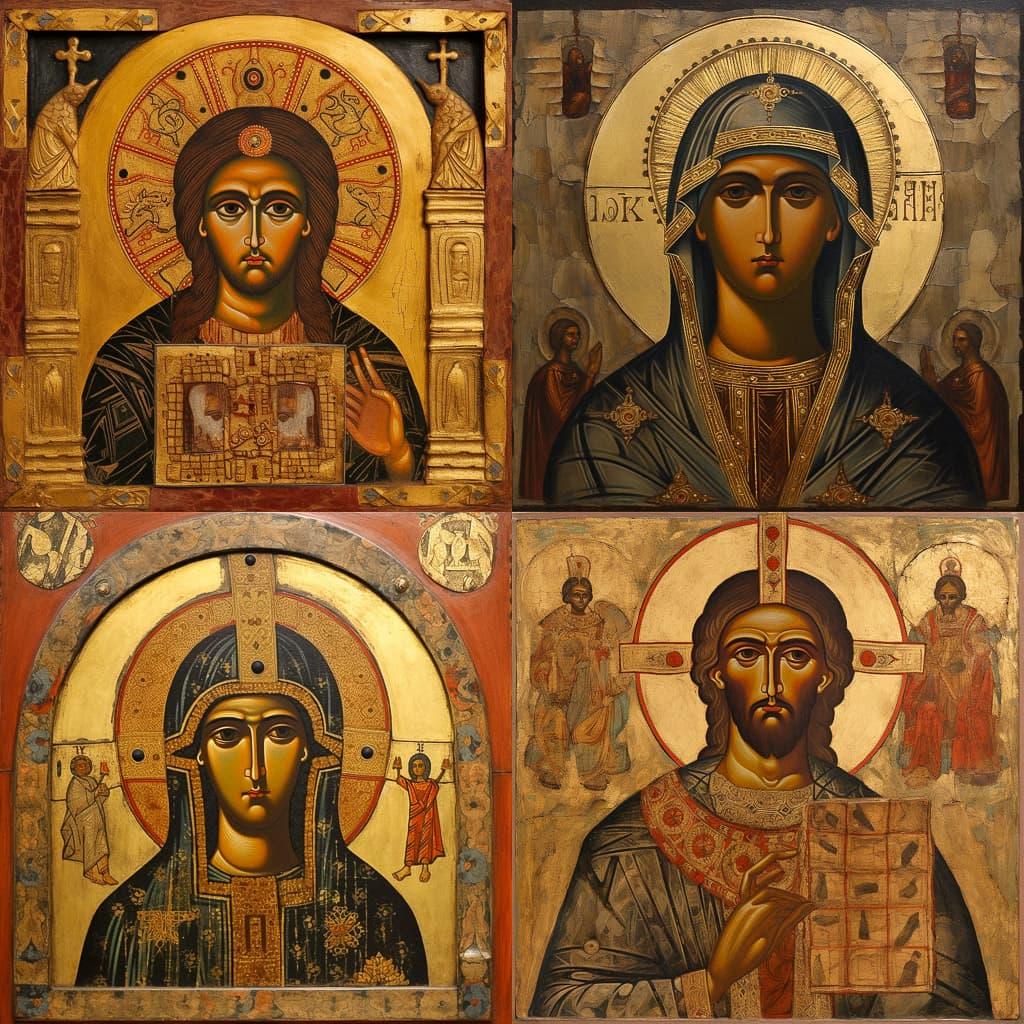 Byzantine icon style, Midjourney V5.1, render 1 of 4