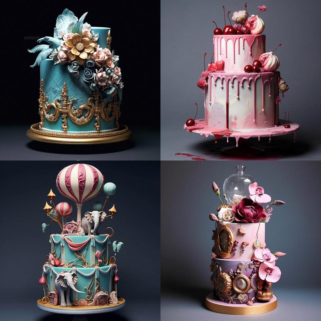 Cake design style, Midjourney V5.1, render 1 of 4