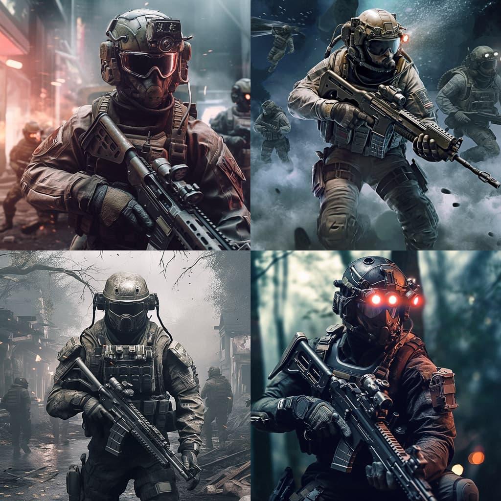 Call of Duty style, Midjourney V5.1, render 1 of 4