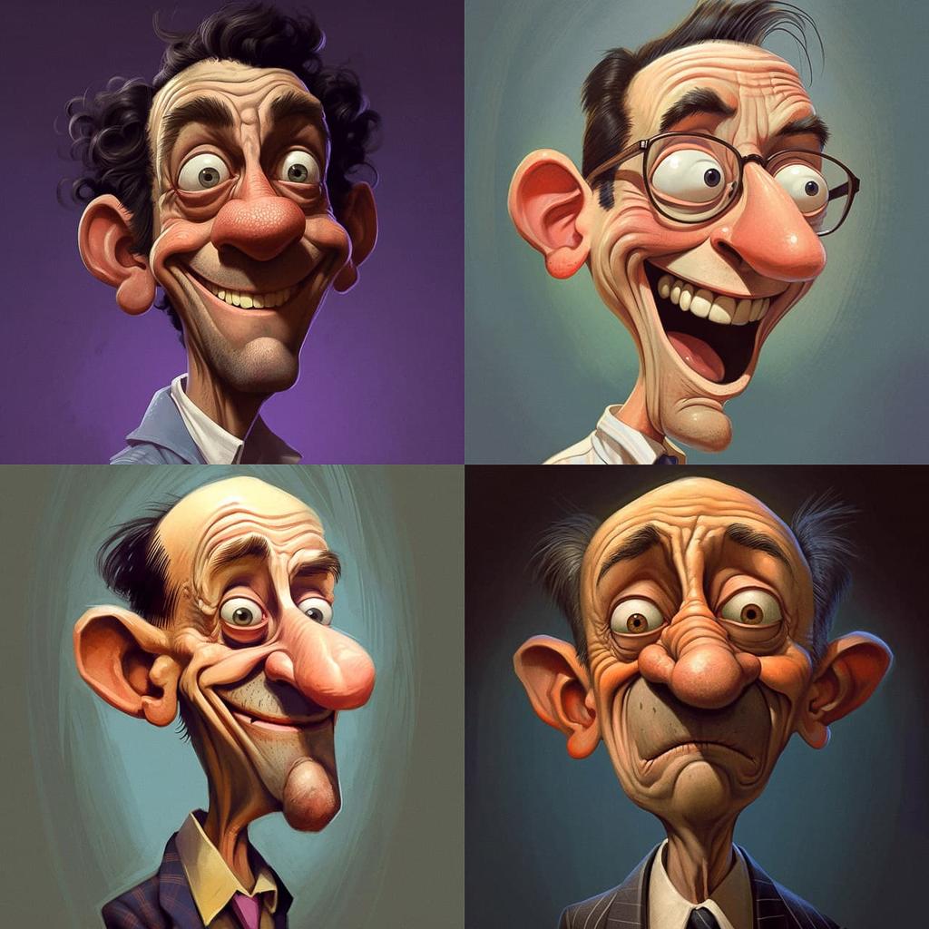 Caricature style, Midjourney V5.1, render 1 of 4
