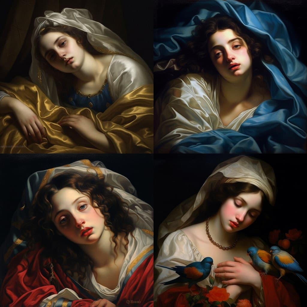 Carlo Dolci style, Midjourney V5.1, render 1 of 4