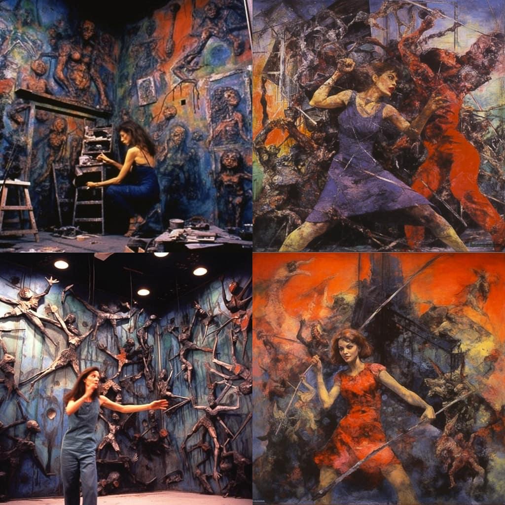 Carolee Schneemann style, Midjourney V5.1, render 1 of 4
