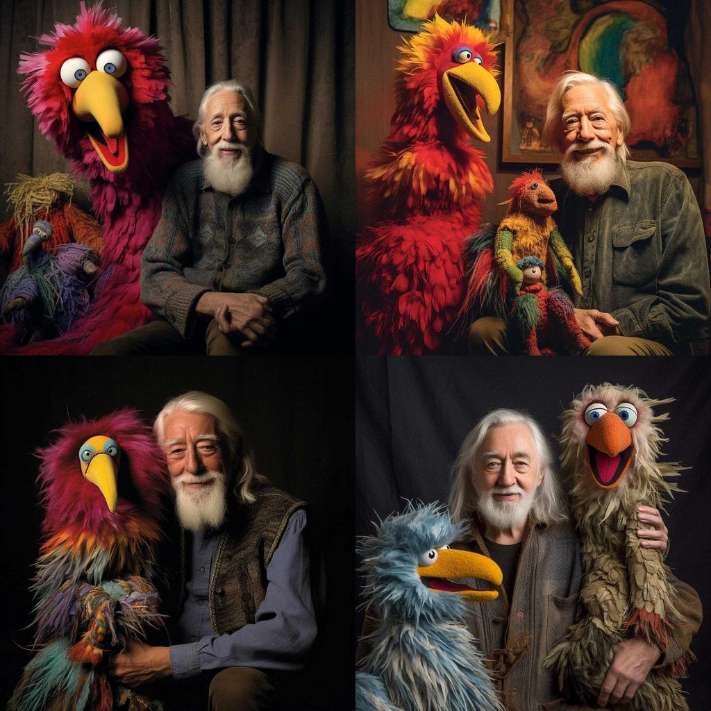 Caroll Spinney style, Midjourney V5.1, render 1 of 4