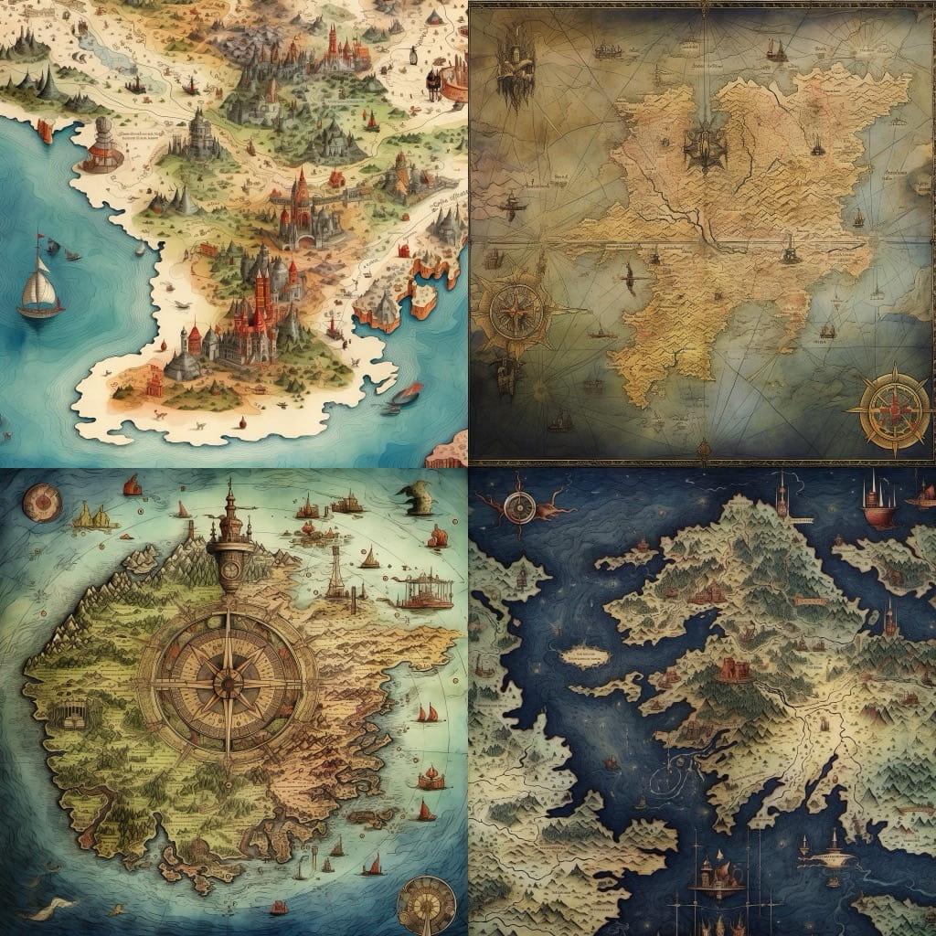 Cartography style, Midjourney V5.1, render 1 of 4