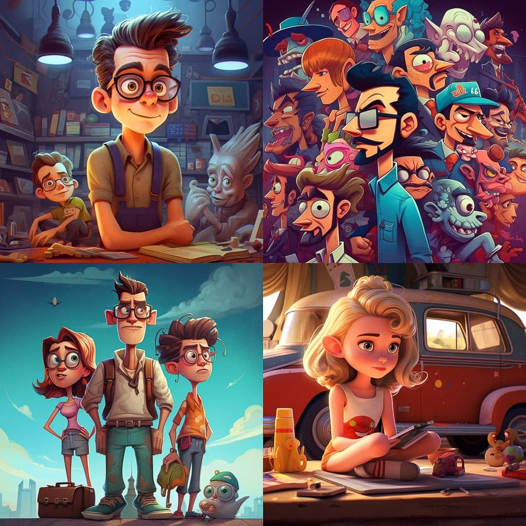 Cartoon style style, Midjourney V5.1, render 1 of 4