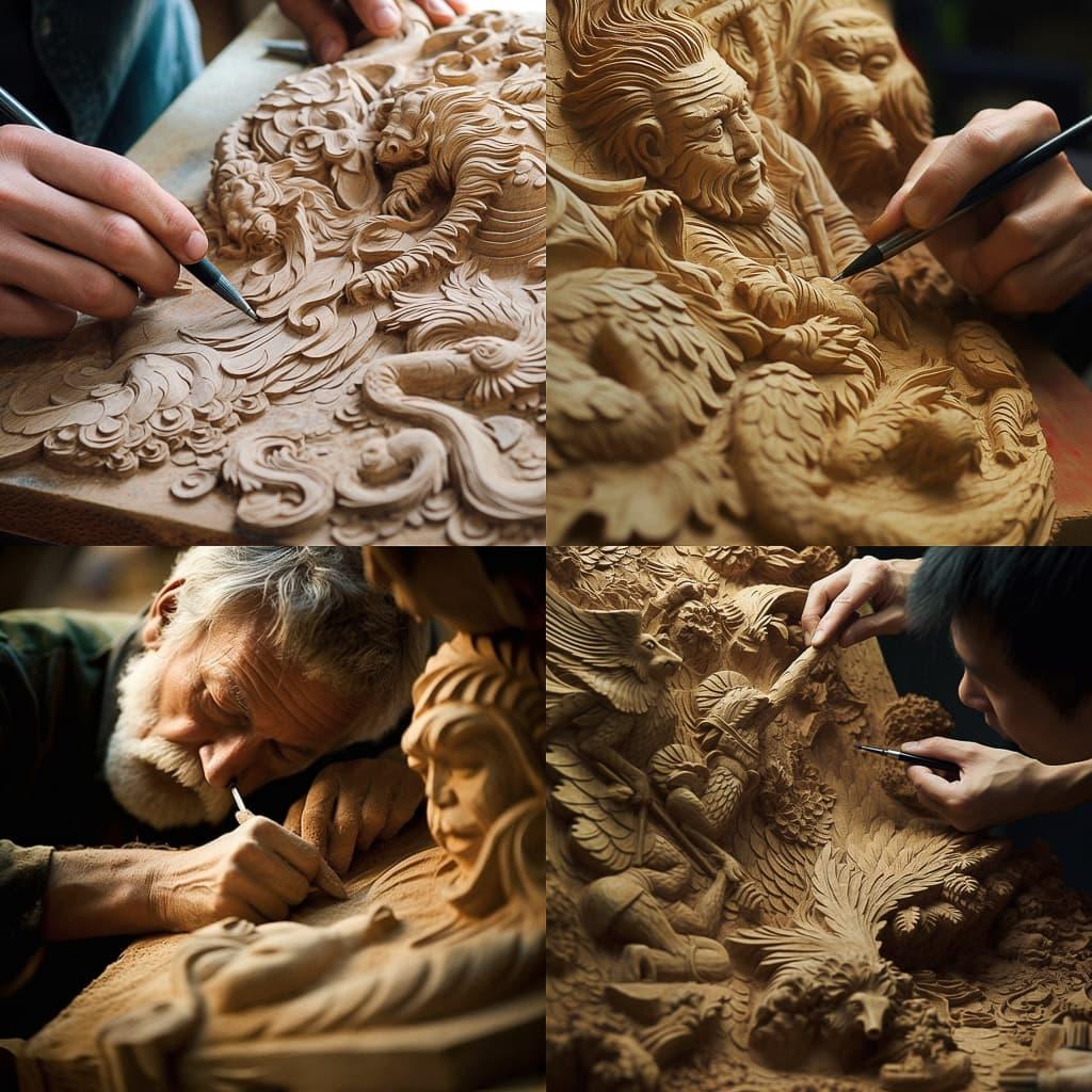 Carving style, Midjourney V5.1, render 1 of 4