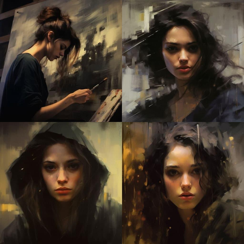 Casey Baugh style, Midjourney V5.1, render 1 of 4