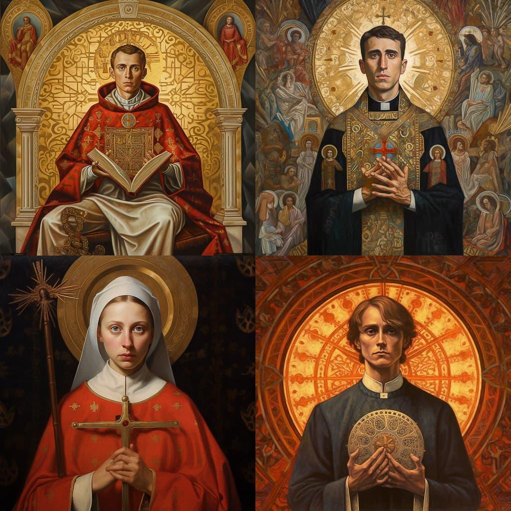Catholic icon style, Midjourney V5.1, render 1 of 4