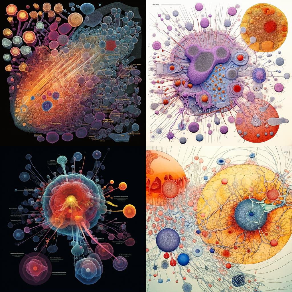 Cellular diagram style, Midjourney V5.1, render 1 of 4