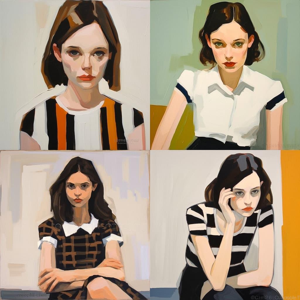 Chantal Joffe style, Midjourney V5.1, render 1 of 4
