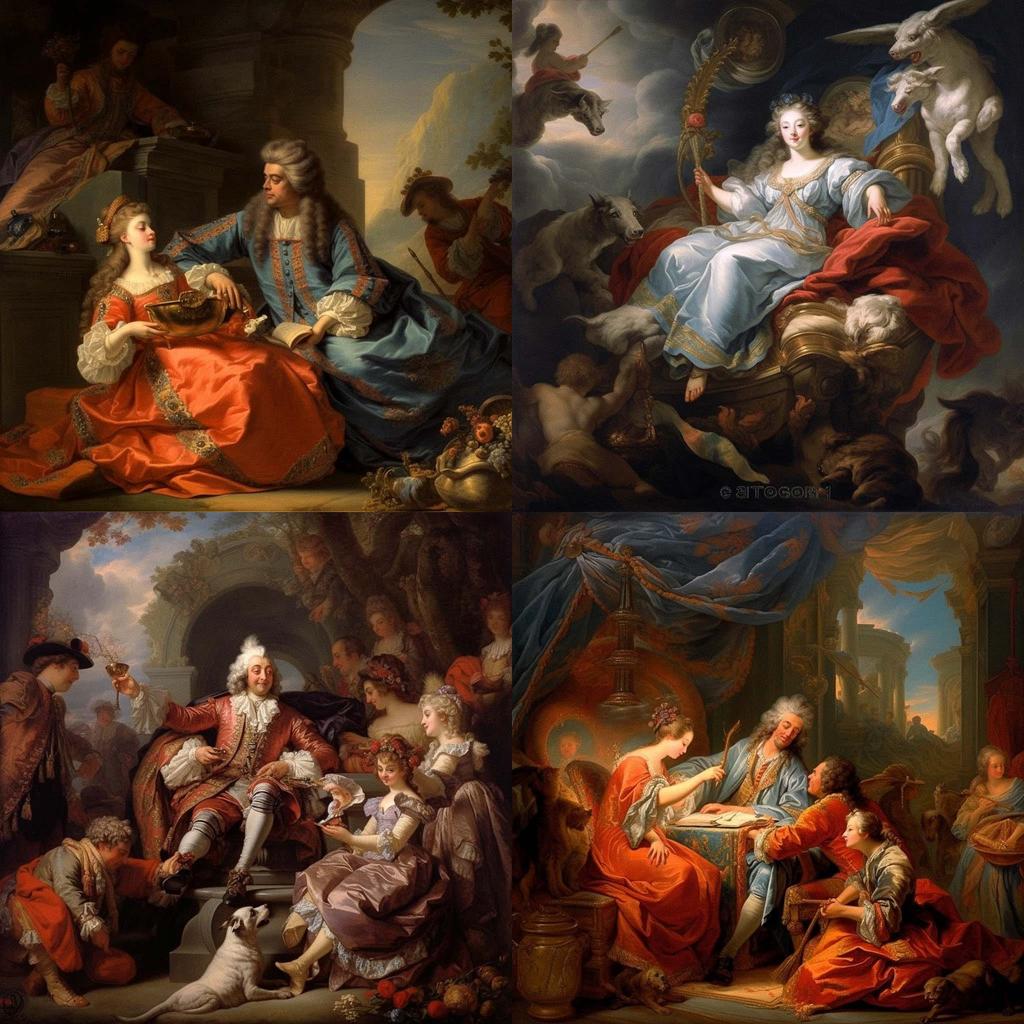 Charles-Andre van Loo style, Midjourney V5.1, render 1 of 4