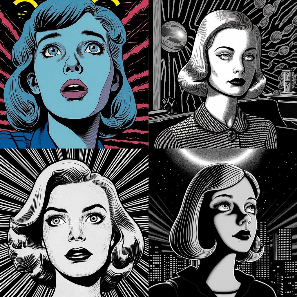 Charles Burns style, Midjourney V5.1, render 1 of 4