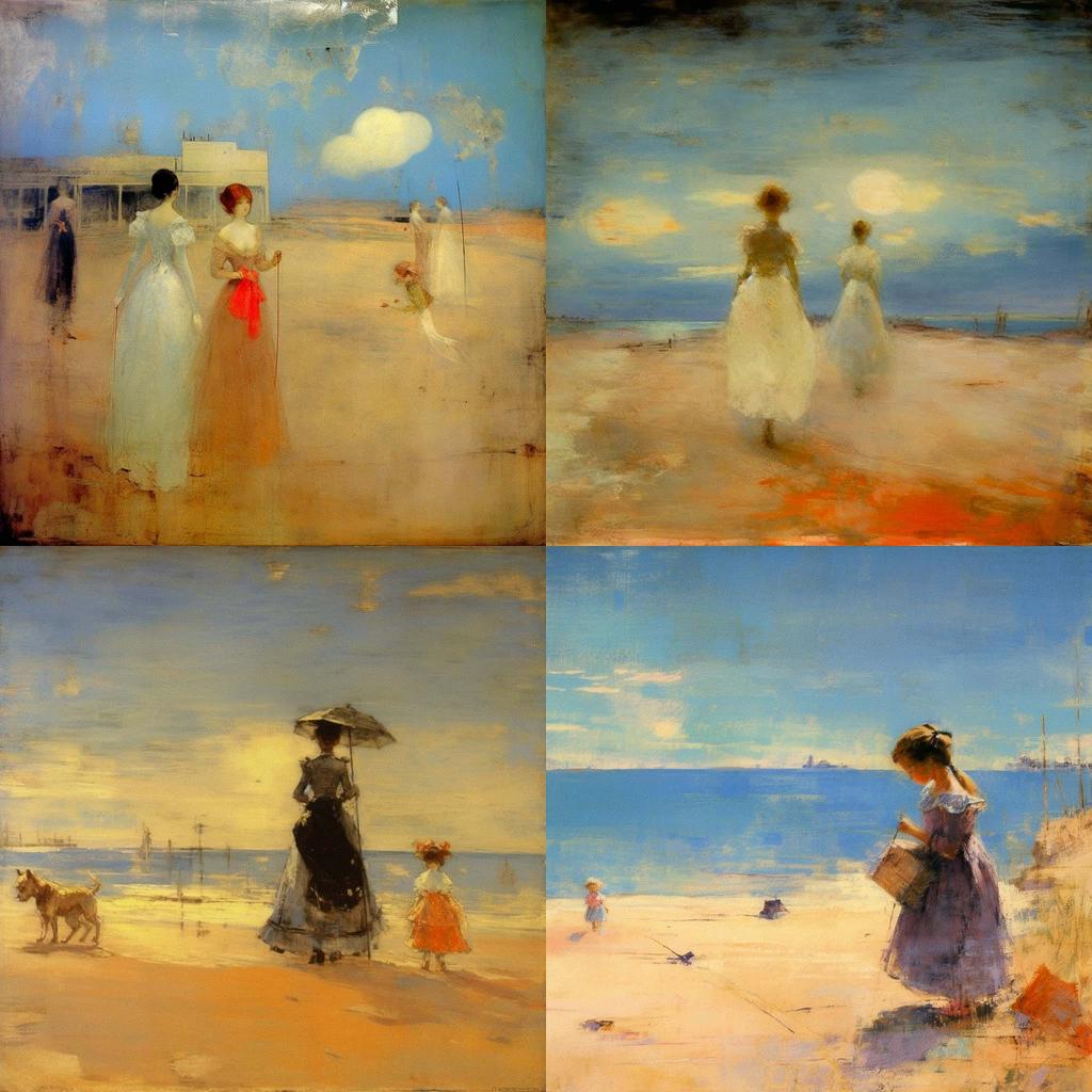 Charles Conder style, Midjourney V5.1, render 1 of 4