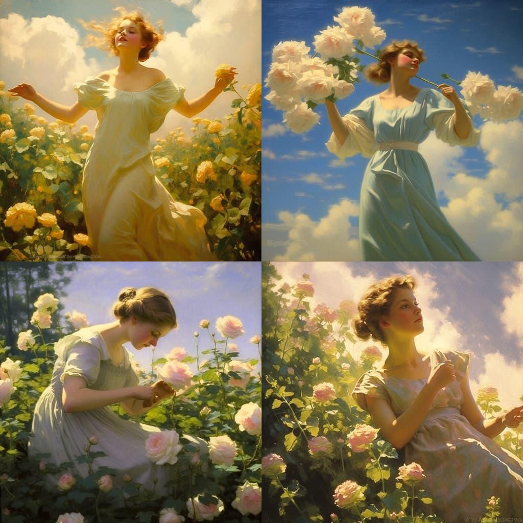 Charles Courtney Curran style, Midjourney V5.1, render 1 of 4