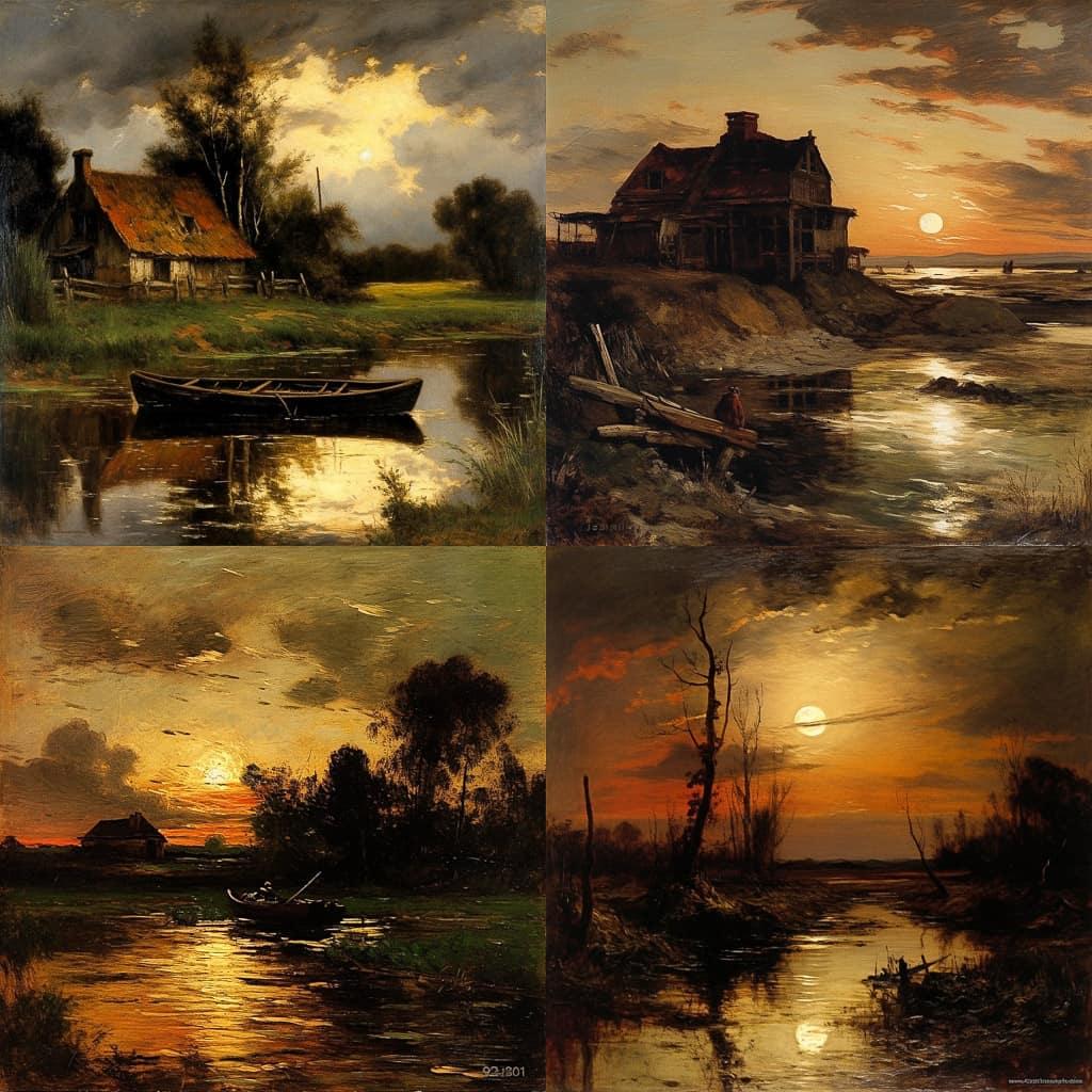 Charles-Francois Daubigny style, Midjourney V5.1, render 1 of 4