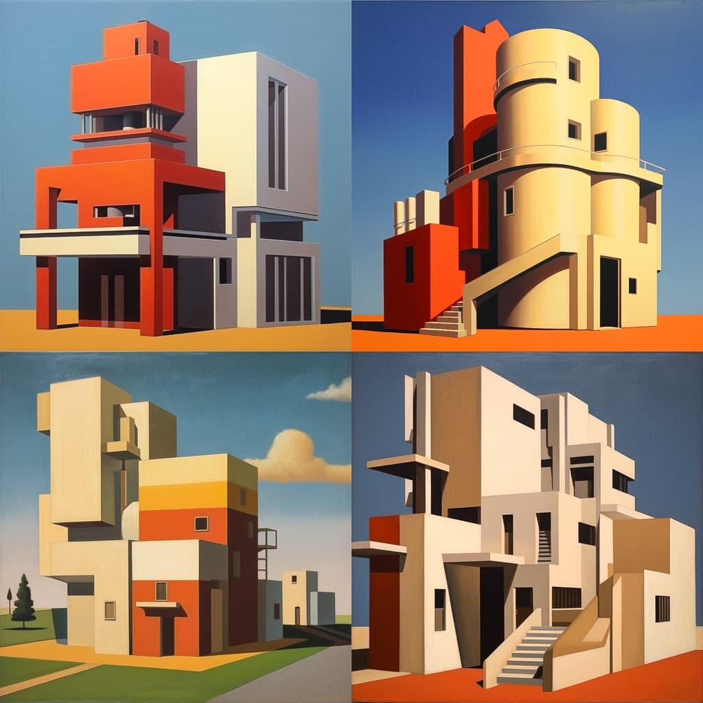 Charles Gwathmey style, Midjourney V5.1, render 1 of 4