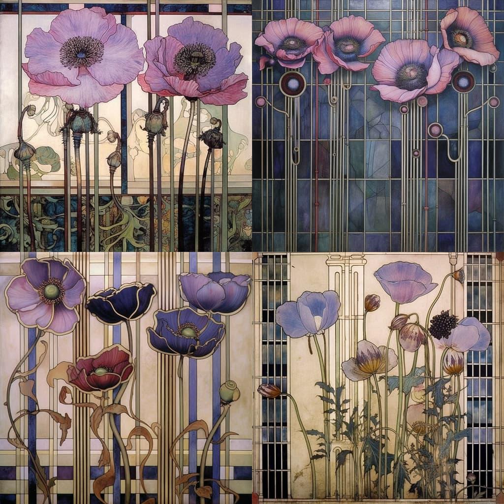 Charles Rennie Mackintosh style, Midjourney V5.1, render 1 of 4