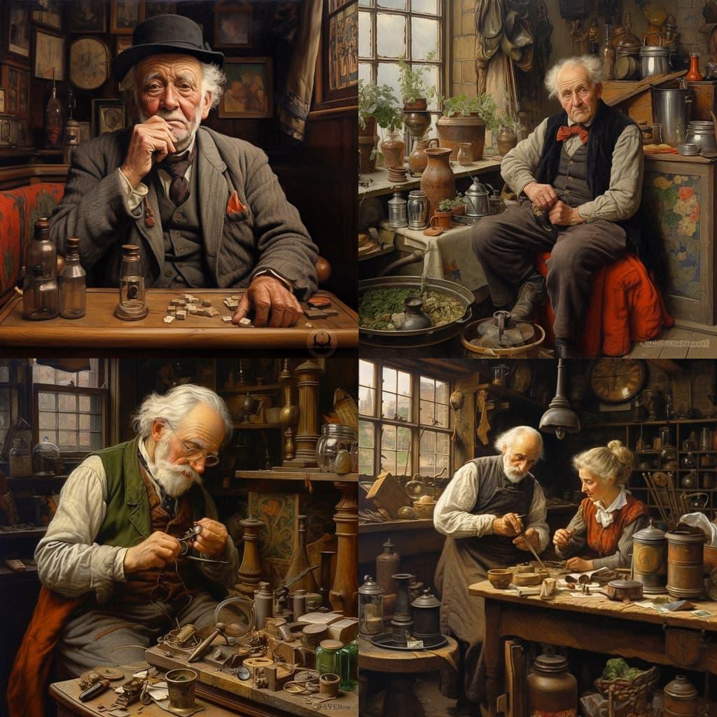 Charles Spencelayh style, Midjourney V5.1, render 1 of 4