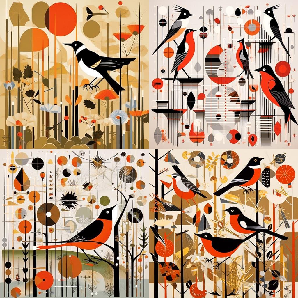 Charley Harper style, Midjourney V5.1, render 1 of 4