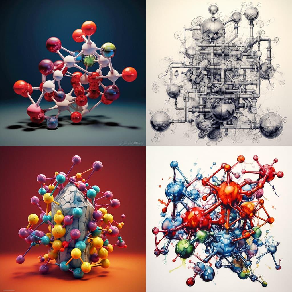 Chemical structure style, Midjourney V5.1, render 1 of 4