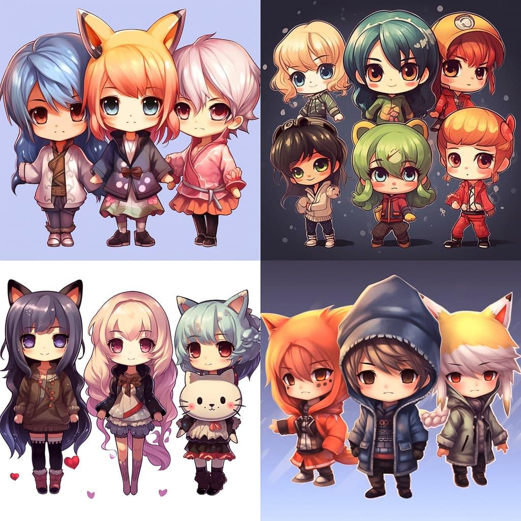 Chibi anime style style, Midjourney V5.1, render 1 of 4