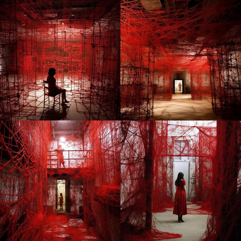 Chiharu Shiota style, Midjourney V5.1, render 1 of 4