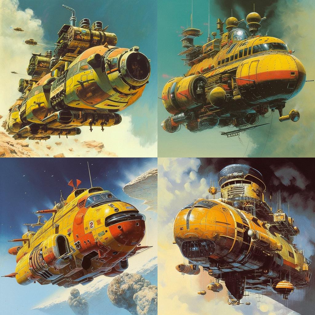 Chris Foss style, Midjourney V5.1, render 1 of 4