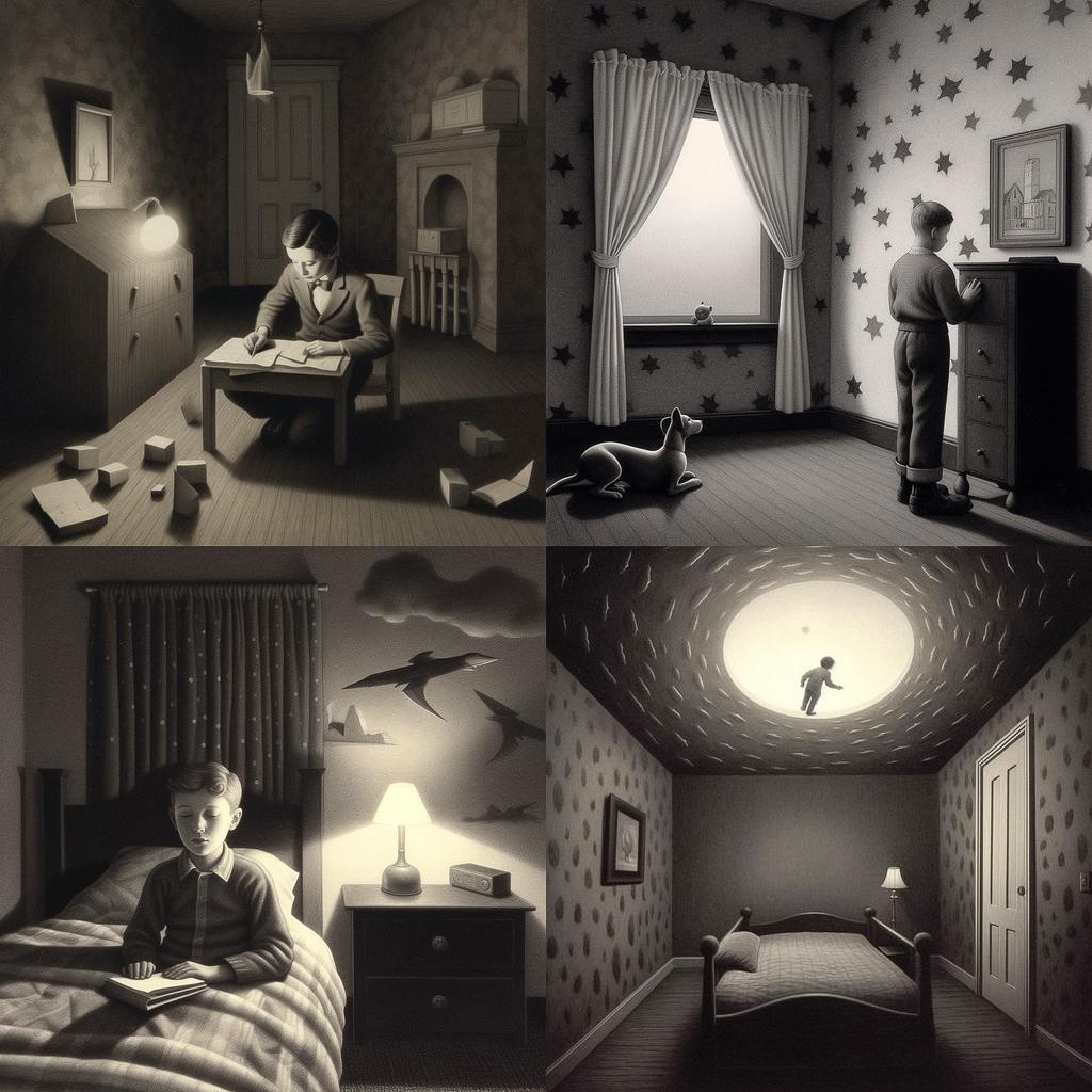 Chris Van Allsburg style, Midjourney V5.1, render 1 of 4