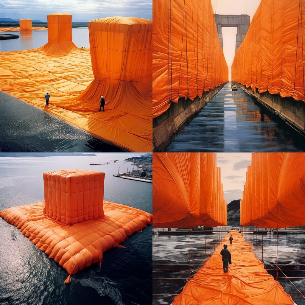 Christo style, Midjourney V5.1, render 1 of 4