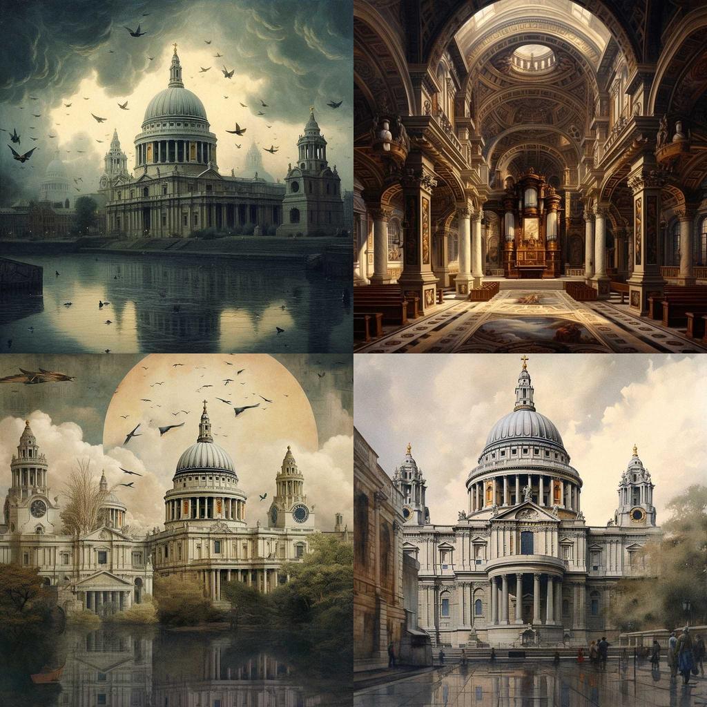 Christopher Wren style, Midjourney V5.1, render 1 of 4
