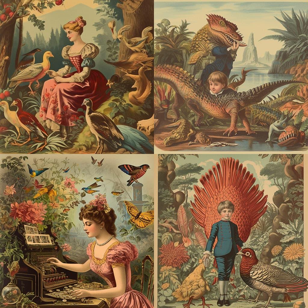 Chromolithography style, Midjourney V5.1, render 1 of 4