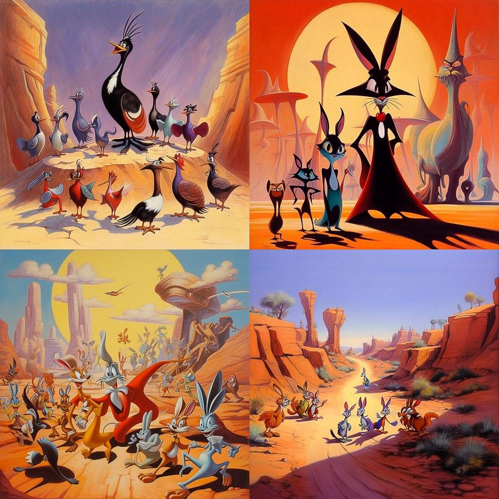 Chuck Jones style, Midjourney V5.1, render 1 of 4