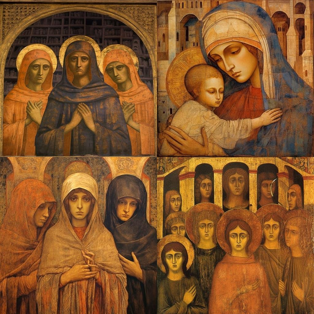 Cimabue style, Midjourney V5.1, render 1 of 4