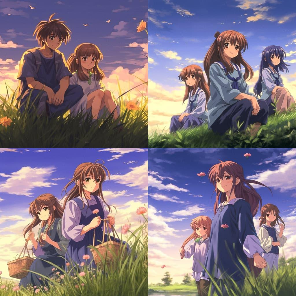 Clannad style, Midjourney V5.1, render 1 of 4