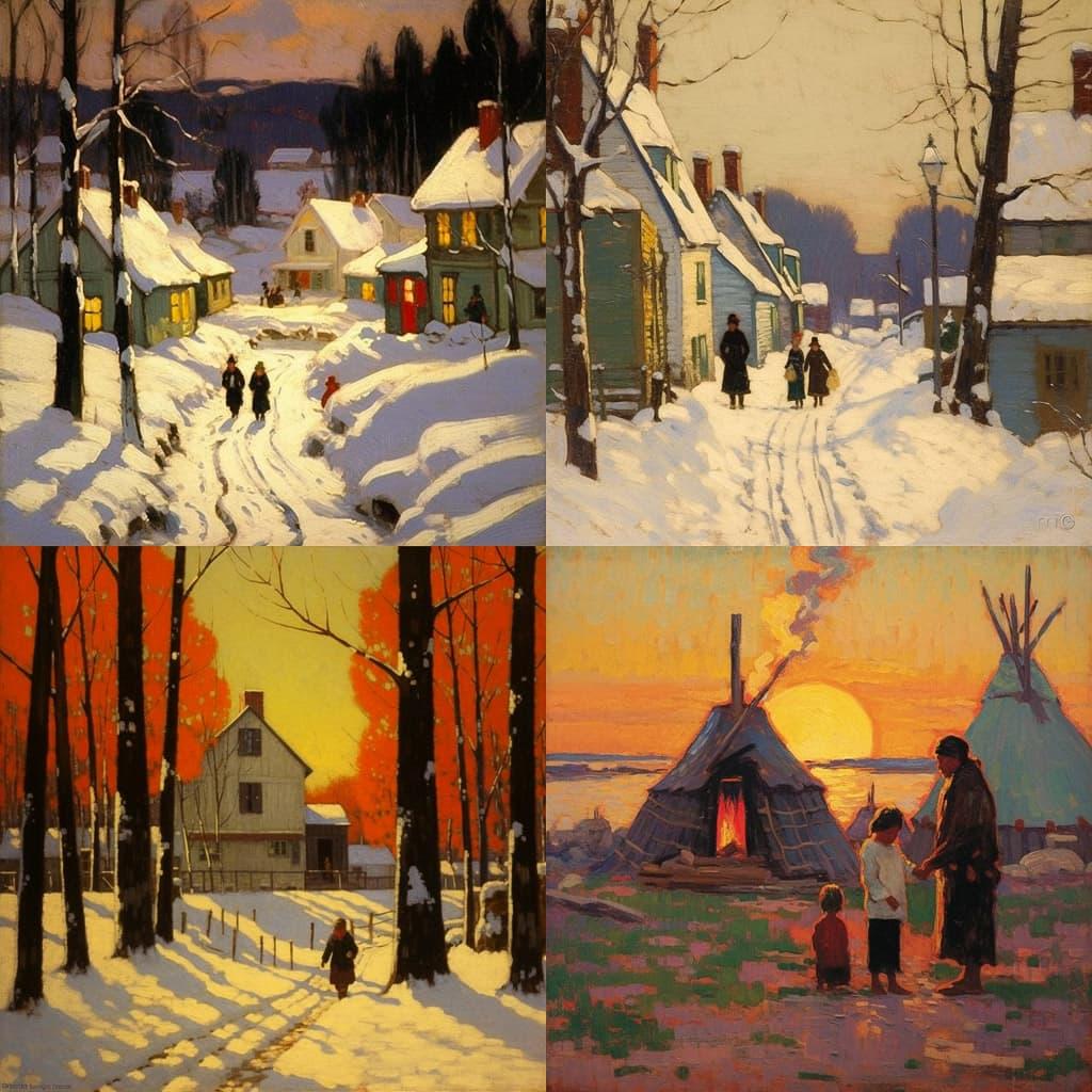Clarence Gagnon style, Midjourney V5.1, render 1 of 4