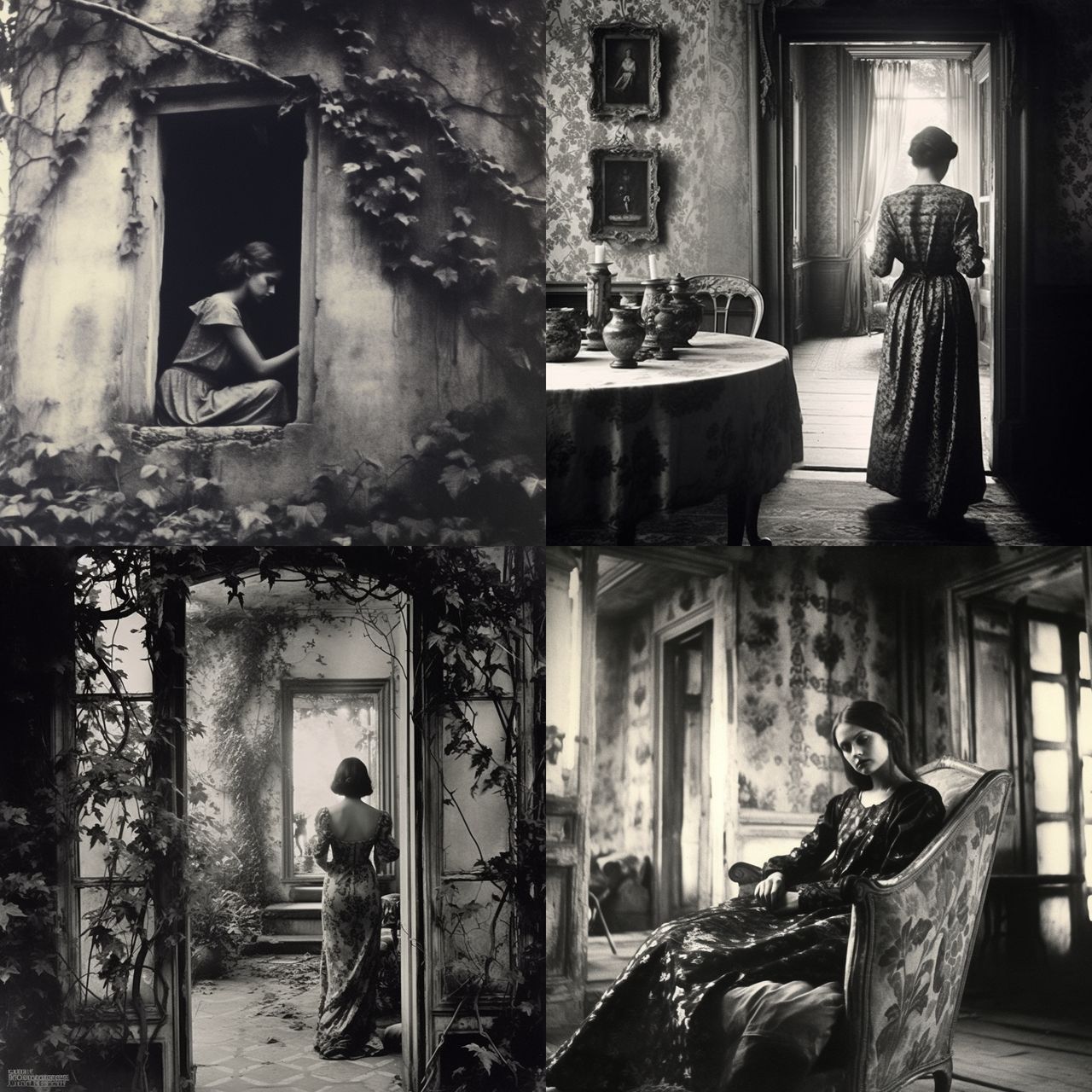 Clarence John Laughlin style, Midjourney V5.1, render 1 of 4