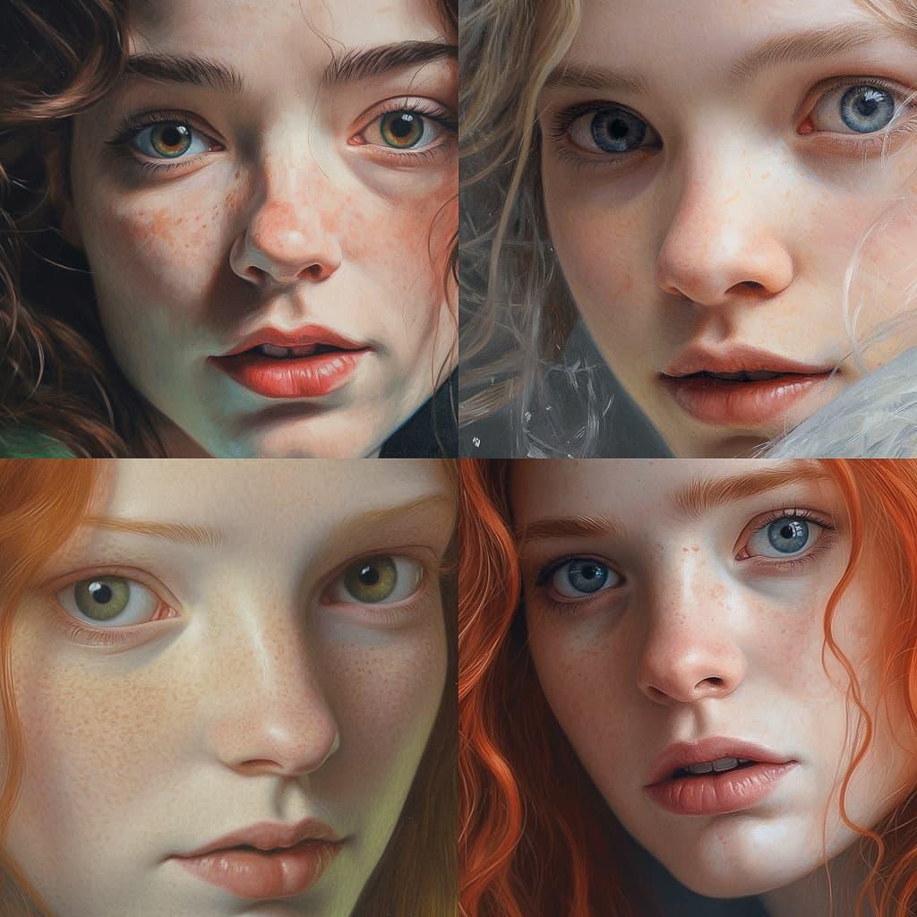 Close-up portrait style, Midjourney V5.1, render 1 of 4