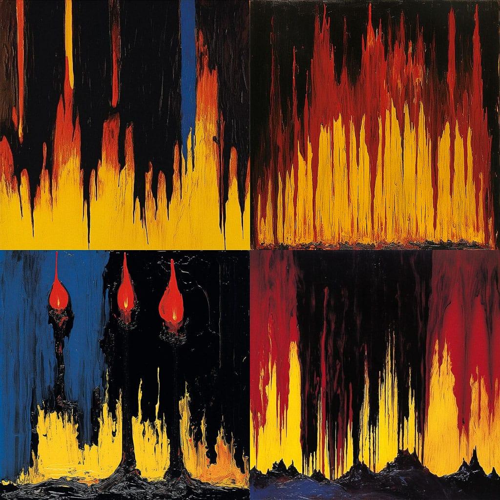 Clyfford Still style, Midjourney V5.1, render 1 of 4