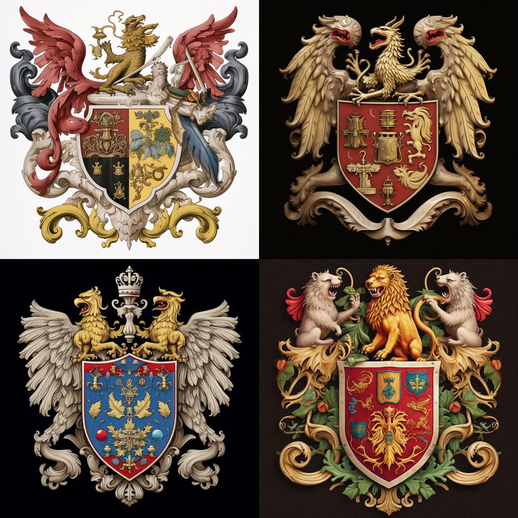 Coat of Arms style, Midjourney V5.1, render 1 of 4