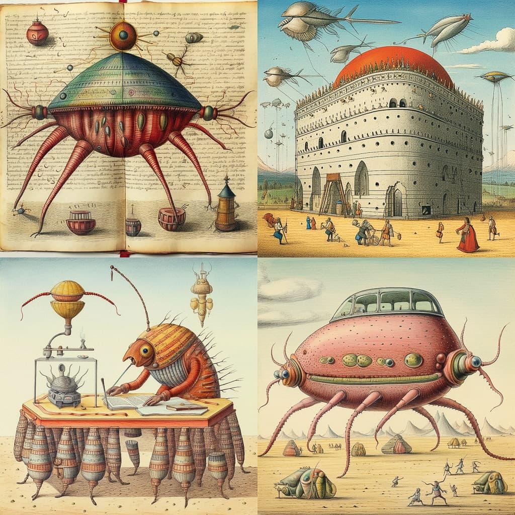 Codex Seraphinianus style, Midjourney V5.1, render 1 of 4